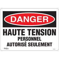 Enseigne  Haute tension , 10" x 14", Vinyle, Français Waymarc Industries Inc