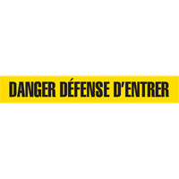 Barricade Tape, French, 3" W x 1000' L, 2 mils, Black on Yellow SHG846 | Waymarc Industries Inc