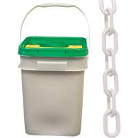 Chaîne de s&eacute;curit&eacute; en plastique robuste, Blanc, Maillon de 2", 120' de long Waymarc Industries Inc