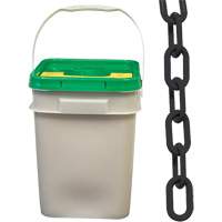 Chaîne de s&eacute;curit&eacute; en plastique robuste, Noir, Maillon de 2", 120' de long Waymarc Industries Inc