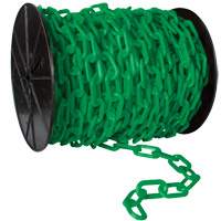 Chaîne de s&eacute;curit&eacute; en plastique robuste, Jaune, Maillon de 2", 100' de long Waymarc Industries Inc