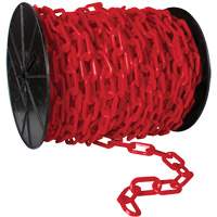 Chaîne de s&eacute;curit&eacute; en plastique robuste, Noir, Maillon de 2", 100' de long Waymarc Industries Inc