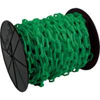 Chaîne de s&eacute;curit&eacute; en plastique robuste, Vert, Maillon de 2", 100' de long Waymarc Industries Inc