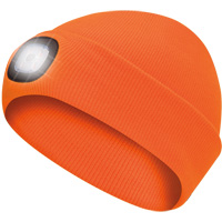 5675 Knit Toque with LED Headlight, Fleece Lining, One Size, High Visibility Orange Waymarc Industries Inc