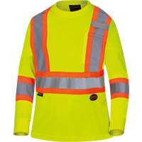 6969 Chandail de s&eacute;curit&eacute; &agrave; manches longues en il-de-perdrix pour femme, Polyester, T-petit, Jaune lime haute visibilit&eacute; Waymarc Industries Inc