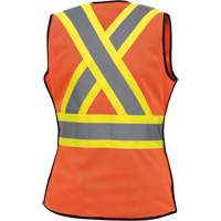 486 Women's High-Visibility Safety Tear-Away Vest, High Visibility Orange, X-Small, Polyester Waymarc Industries Inc