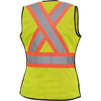 489 Women's High-Visibility Safety Tear-Away Vest, High Visibility Lime-Yellow, X-Small, Polyester Waymarc Industries Inc