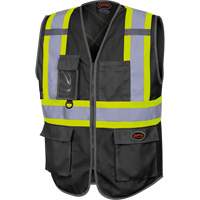 6959BK Veste de s&eacute;curit&eacute; haute visibilit&eacute; en tricot chaîne avec fermeture &agrave; glissi&egrave;re, Noir, T-petit, Polyester Waymarc Industries Inc