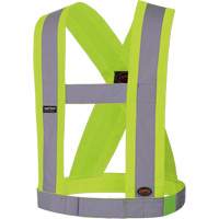 High-Visibility 4" Wide Adjustable Safety Sash, CSA Z96 Class 1, High Visibility Lime-Yellow, Silver Reflective Colour, One Size SHI030 | Waymarc Industries Inc