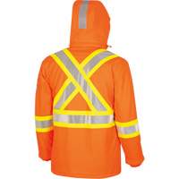 5884 Manteau imperm&eacute;able ignifuge et r&eacute;sistant aux arcs &eacute;lectriques avec capuchon Flash-Gard, Petit, Orange haute visibilit&eacute;, 51 cal/cm² Waymarc Industries Inc
