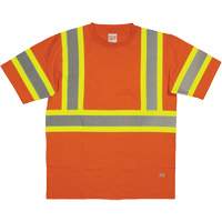 Chemise de s&eacute;curit&eacute; &agrave; manches courtes, Coton, T-petit, Orange haute visibilit&eacute; Waymarc Industries Inc