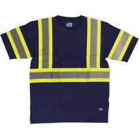 Short Sleeve Safety T-Shirt, Cotton, X-Small, Navy Blue Waymarc Industries Inc