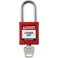 Velocity Lockout Padlock, Red, Keyed Different, Nylon, 1-1/2" Width Waymarc Industries Inc
