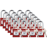 Velocity Lockout Padlocks, Red, Keyed Different, Nylon, 1-1/2" Width Waymarc Industries Inc