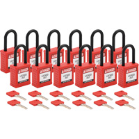 Velocity Lockout Padlocks, Red, Keyed Different, Nylon, 1-1/2" Width Waymarc Industries Inc