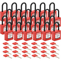 Velocity Lockout Padlocks, Red, Keyed Different, Nylon, 1-1/2" Width Waymarc Industries Inc