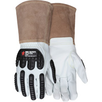 Leather Welding Work Gloves, Medium, Goatskin Palm, Gauntlet Cuff Waymarc Industries Inc