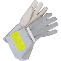 Lined Utility Gloves with 5" Cuff, Grain Cowhide, Size 10 Waymarc Industries Inc