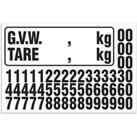 G.V.W. Truck Number Kit, Assorted Numbers/Letters/Punctuation, Black Waymarc Industries Inc