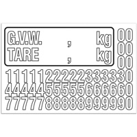 G.V.W. Truck Number Kit, Assorted Numbers/Letters/Punctuation, White Waymarc Industries Inc
