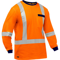 Bisley&reg; X-Back Long Sleeve Shirt, Poly-Cotton, Small, High Visibility Orange Waymarc Industries Inc