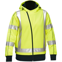 Bisley&reg; X-Back Women's Contoured Full Zip Hooded Sweatshirt with Sherpa Lining, Small, High Visibility Lime-Yellow Waymarc Industries Inc