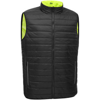 Bisley&reg; X-Back Reversible Puffer Vest, High Visibility Lime-Yellow, Small, Polyester Waymarc Industries Inc