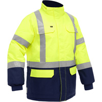 Bisley&reg; X-Back Extreme Cold Jacket with Navy Bottom, Polyester, High Visibility Lime-Yellow, Small Waymarc Industries Inc