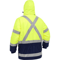 Bisley&reg; X-Back Extreme Cold Jacket with Navy Bottom, Polyester, High Visibility Lime-Yellow, Small Waymarc Industries Inc