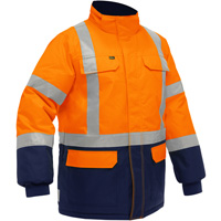 Bisley&reg; X-Back Extreme Cold Jacket with Navy Bottom, Polyester, High Visibility Orange, Small Waymarc Industries Inc