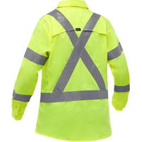 Bisley&reg; X-Back Women's Long Sleeve Work Shirt with X-Airflow, Poly-Cotton, Small, High Visibility Lime-Yellow Waymarc Industries Inc