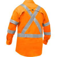 Bisley&reg; X-Back Women's Long Sleeve Work Shirt with X-Airflow, Poly-Cotton, Small, High Visibility Orange Waymarc Industries Inc