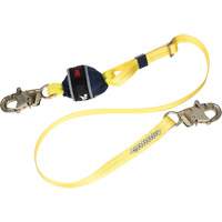 Adjustable Web Shock-Absorbing Lanyard, 6', Snap Hook Center, Snap Hook Leg Ends, Polyester Waymarc Industries Inc
