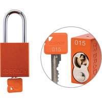 Cadenas de verrouillage de s&eacute;curit&eacute; Velocity Plus, Orange, Cl&eacute;s identiques, Aluminium, Largeur de 1-1/2" Waymarc Industries Inc