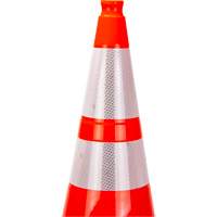 Premium Traffic Cone, 28", Orange, 4" & 6" Reflective Collar(s) Waymarc Industries Inc