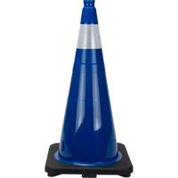 Premium Traffic Cone, 28", Blue, 4" Reflective Collar(s) Waymarc Industries Inc
