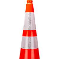 Premium Traffic Cone, 36", Orange, 4" & 6" Reflective Collar(s) Waymarc Industries Inc