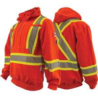 Atlas Guardian&reg; FR/AR Quarter-Zip Hoodies, Men's, X-Small, High Visibility Orange, 18 cal/cm² Waymarc Industries Inc