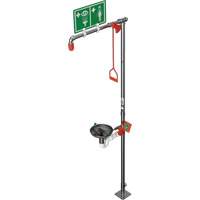 Douche combin&eacute;e avec cuvette ouverte en acier inoxydable et entr&eacute;e sup&eacute;rieure, Socle Waymarc Industries Inc