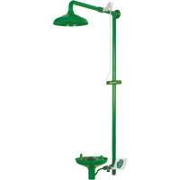 Douche combin&eacute;e pour laboratoire avec cuvette ouverte en ABS, Montage mural Waymarc Industries Inc