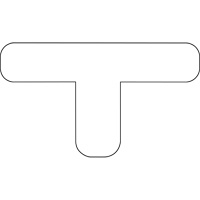 Floor Marking Shapes, T, 9.5" L x 6.5" W, White, Vinyl Waymarc Industries Inc