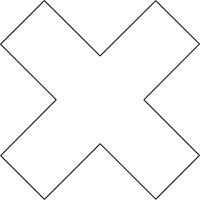 Floor Marking Shapes, Cross, 9.5" L x 3.5" W, White, Vinyl Waymarc Industries Inc