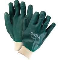 Double Dipped Green Gloves, 10" L, PVC, Cotton Jersey Inner Lining, 70-mil Waymarc Industries Inc