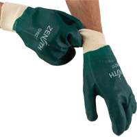Double Dipped Green Gloves, 10" L, PVC, Cotton Jersey Inner Lining, 70-mil Waymarc Industries Inc