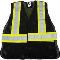 CSA Compliant Surveyor Vest, Black, Medium, Polyester Waymarc Industries Inc