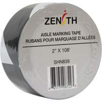 Aisle Marking Tape, 2" x 108', PVC, Black and White Waymarc Industries Inc