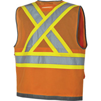 Veste de s&eacute;curit&eacute; pour arpenteur Pioneer avec fermeture &agrave; glissi&egrave;re et dos en maille, Orange haute visibilit&eacute;, Petit, Polyester Waymarc Industries Inc