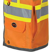 Veste de s&eacute;curit&eacute; pour arpenteur Pioneer avec fermeture &agrave; glissi&egrave;re et dos en maille, Orange haute visibilit&eacute;, Petit, Polyester Waymarc Industries Inc