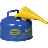 Safety Can for Kerosene with Funnel, Type I, Galvanized Steel, 2.5 US gal., Blue, FM Approved/UL/ULC Listed Waymarc Industries Inc