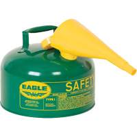 Safety Can for Combustibles with Funnel, Type I, Galvanized Steel, 2.5 US gal., Green, FM Approved/UL/ULC Listed Waymarc Industries Inc